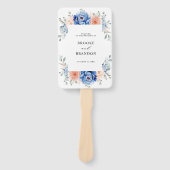 Hochzeitsprogramm für Hochzeitsfeiern mit blauem S Fächer (Vorderseite)