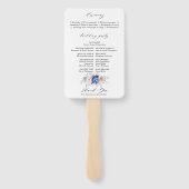 Hochzeitsprogramm für Hochzeitsfeiern mit blauem S Fächer (Rückseite)