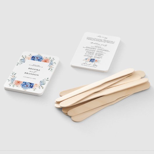 Hochzeitsprogramm für Hochzeitsfeiern mit blauem S Fächer (Non-assembled)