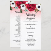 Hochzeitsprogramm für Hochzeitsfeiern mit weißer B Menükarte (Vorne/Hinten)