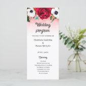 Hochzeitsprogramm für Hochzeitsfeiern mit weißer B Menükarte (Stehend Vorderseite)