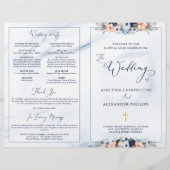 Hochzeitsprogramm für Hochzeitsmaße in Wasserfarbe (Vorderseite)