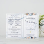 Hochzeitsprogramm für Hochzeitsmaße in Wasserfarbe (Stehend Vorderseite)