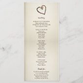 Hochzeitsprogramm für Holz, Burlap & Twine Heart Programm (Rückseite)
