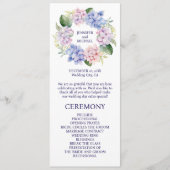 Hochzeitsprogramm für Hydrangeas Spring Flowers Programm (Vorderseite)