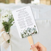 Hochzeitsprogramm für immergrüne Waldberge Fächer