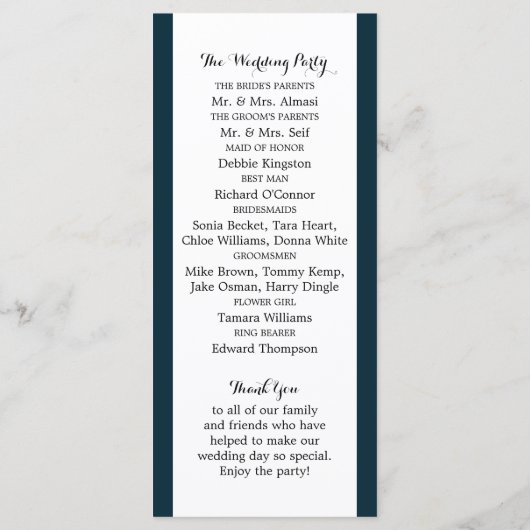 Hochzeitsprogramm für islamische Moschee-Silhouett Programm (Rückseite)