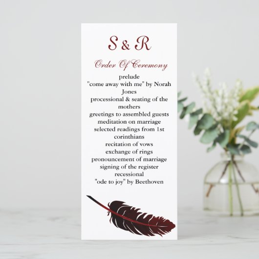 Hochzeitsprogramm für Jahrgänge Programm (Stehend Vorderseite)