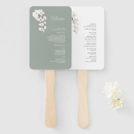 Hochzeitsprogramm für junge junge Mädchen mit grün Fächer