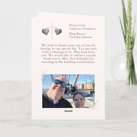 Hochzeitsprogramm für katholische Grace Programm (Rückseite)