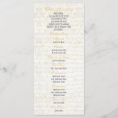 Hochzeitsprogramm für Kirchen in Gold und Weiß Programm (Rückseite)