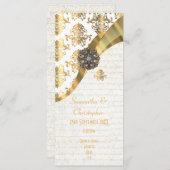 Hochzeitsprogramm für Kirchen in Gold und Weiß Programm (Vorne/Hinten)