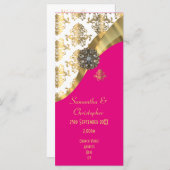 Hochzeitsprogramm für Kirchen in Gold, Weiß und Ro Programm (Vorne/Hinten)