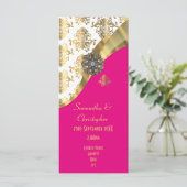 Hochzeitsprogramm für Kirchen in Gold, Weiß und Ro Programm (Stehend Vorderseite)