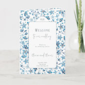 Hochzeitsprogramm für kleine Blaublumen Einladung (Vorderseite)