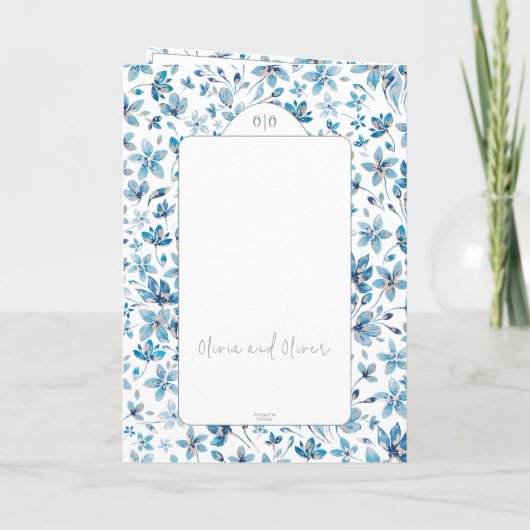 Hochzeitsprogramm für kleine Blaublumen Einladung (Rückseite)