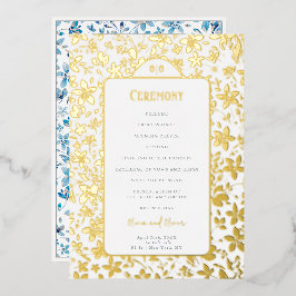 Hochzeitsprogramm für kleine Blume Folieneinladung