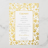 Hochzeitsprogramm für kleine Blume Folieneinladung (Vorderseite)