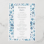 Hochzeitsprogramm für kleine Blume Folieneinladung (Rückseite)