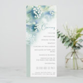 Hochzeitsprogramm für kleine weiße Blume Einladung (Stehend Vorderseite)