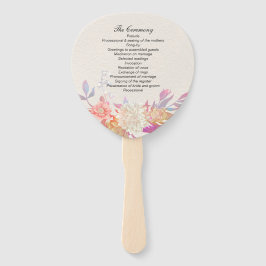 Hochzeitsprogramm für Korallen und Elfenbeinflora Fächer