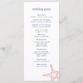 Hochzeitsprogramm für Korallen und Seestreitkräfte Programm (Rückseite)