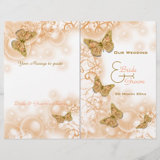 Hochzeitsprogramm für Korallengold (Rückseite)