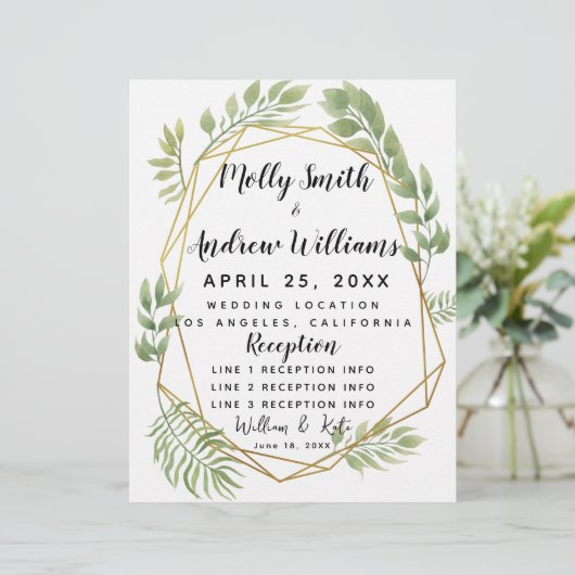 HochzeitsPROGRAMM für Kristallkies (Stehend Vorderseite)