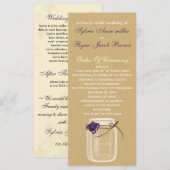 Hochzeitsprogramm für Krüge und lila Rose Programm (Vorne/Hinten)