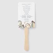 Hochzeitsprogramm für Küstenwasser-Oyster Fächer (Rückseite)