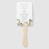 Hochzeitsprogramm für Küstenwasser-Oyster Fächer (Vorderseite)