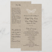 Hochzeitsprogramm für Lace Butterflies auf Burlap  Programm (Vorne/Hinten)