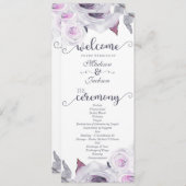 Hochzeitsprogramm für Lavendel und Graublütenschwä Programm (Vorne/Hinten)