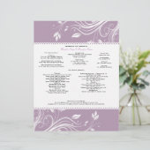 Hochzeitsprogramm für Lavendel- und Weiße Wirbel (Stehend Vorderseite)