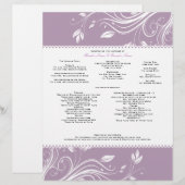 Hochzeitsprogramm für Lavendel- und Weiße Wirbel (Vorne/Hinten)