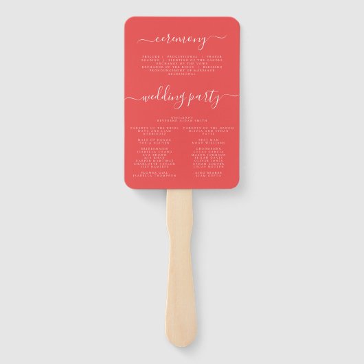 Hochzeitsprogramm für lebendige Wildblume Fächer (Rückseite)