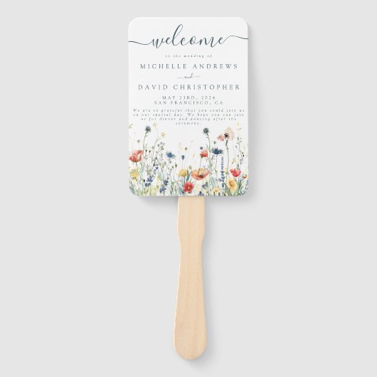 Hochzeitsprogramm für lebendige Wildblume Fächer (Vorderseite)
