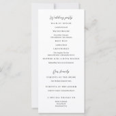 Hochzeitsprogramm für Lemon-Wasserfarben (Rückseite)