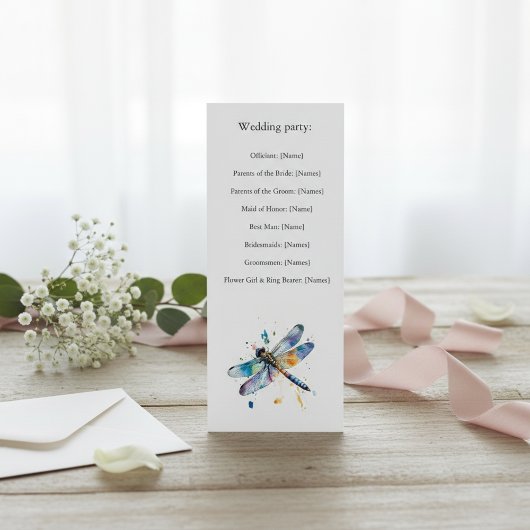 Hochzeitsprogramm für Libellen, maßgeschneidert