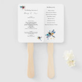 Hochzeitsprogramm für Libellen, maßgeschneidert Fächer (Vorne und Hinten)