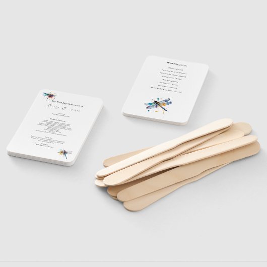 Hochzeitsprogramm für Libellen, maßgeschneidert Fächer (Non-assembled)