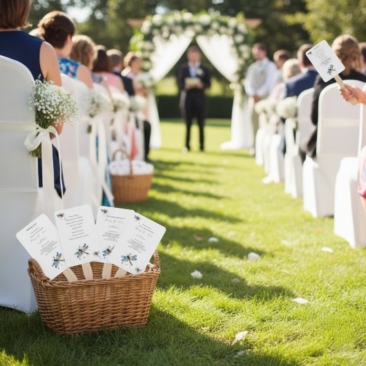 Hochzeitsprogramm für Libellen, maßgeschneidert Fächer