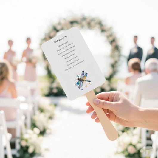 Hochzeitsprogramm für Libellen, maßgeschneidert Fächer