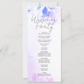 Hochzeitsprogramm für lila Blätter und Blume (Rückseite)