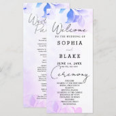 Hochzeitsprogramm für lila Blätter und Blume (Vorne/Hinten)