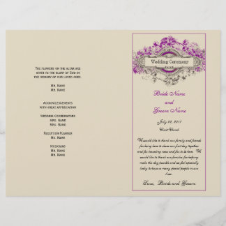 Hochzeitsprogramm für lila Blumenarten