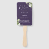 Hochzeitsprogramm für lila Blumengrün Fächer (Vorderseite)