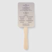 Hochzeitsprogramm für Lila Foto Fächer (Rückseite)