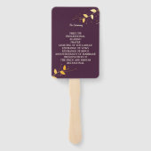 Hochzeitsprogramm für Lila Goldene Blätter Fächer (Rückseite)