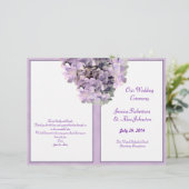 Hochzeitsprogramm für lila Hydrangea-Vorlagen (Stehend Vorderseite)